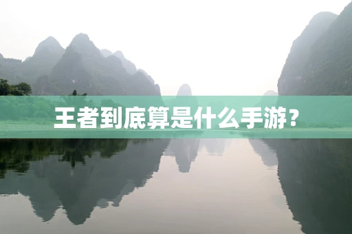 王者到底算是什么手游？